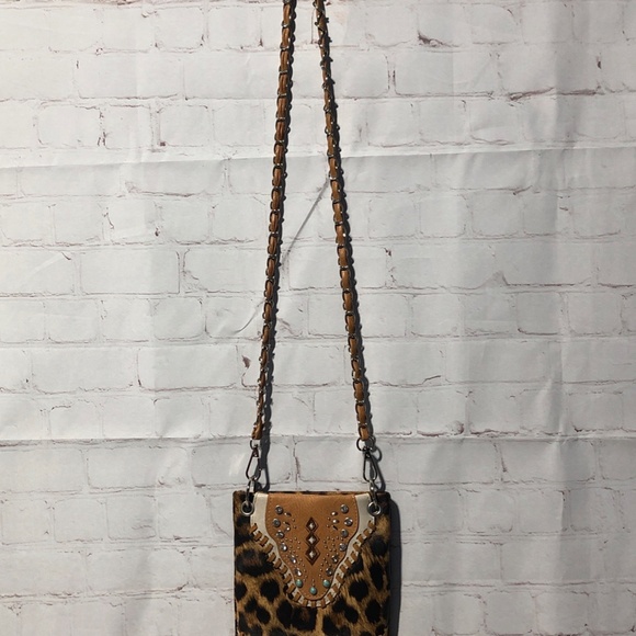 Western Style Mini Crossbody Purse Embroidery Turquoise Embellishments - Picture 2 of 15